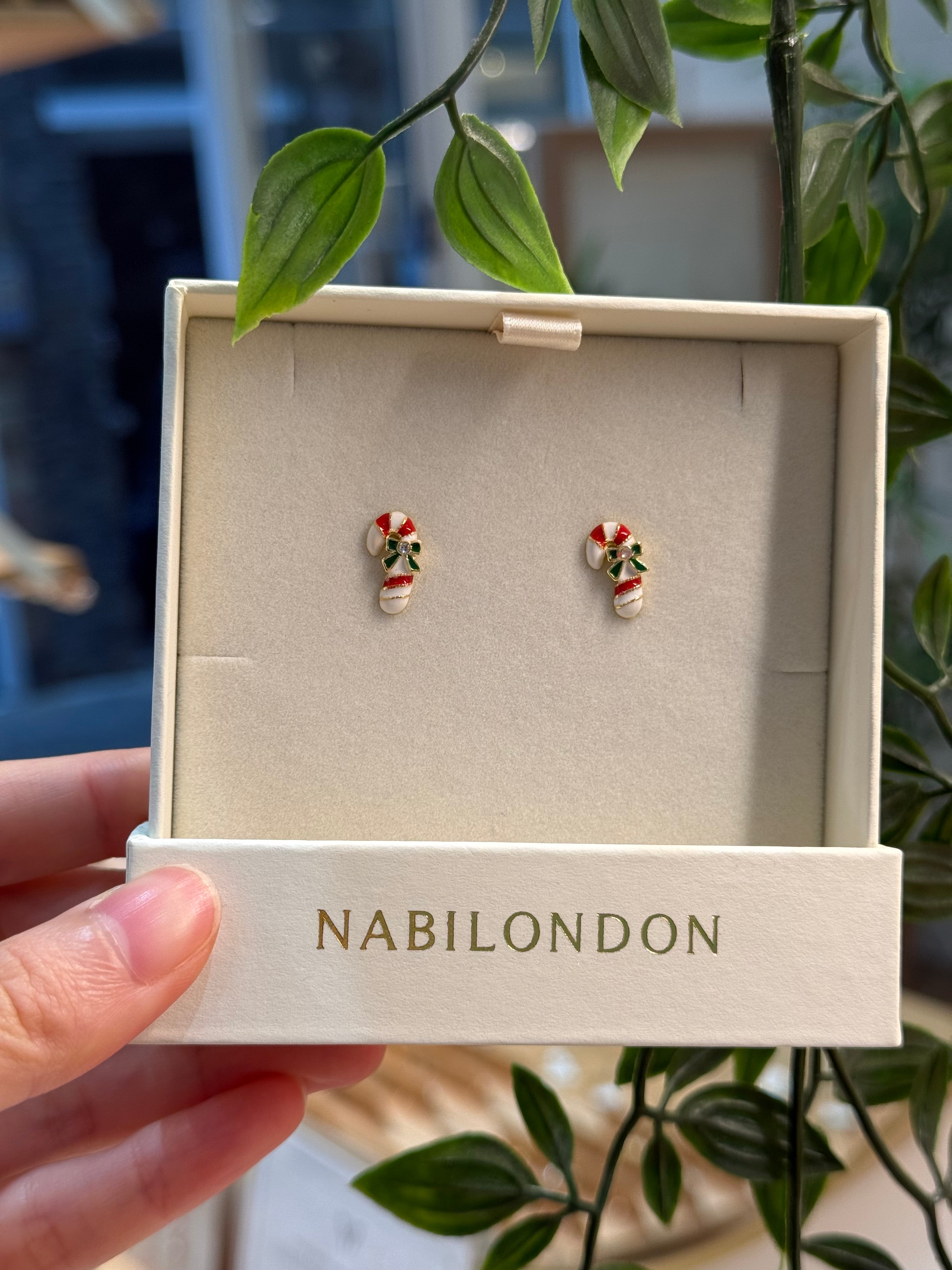 Christmas candy cane earrings