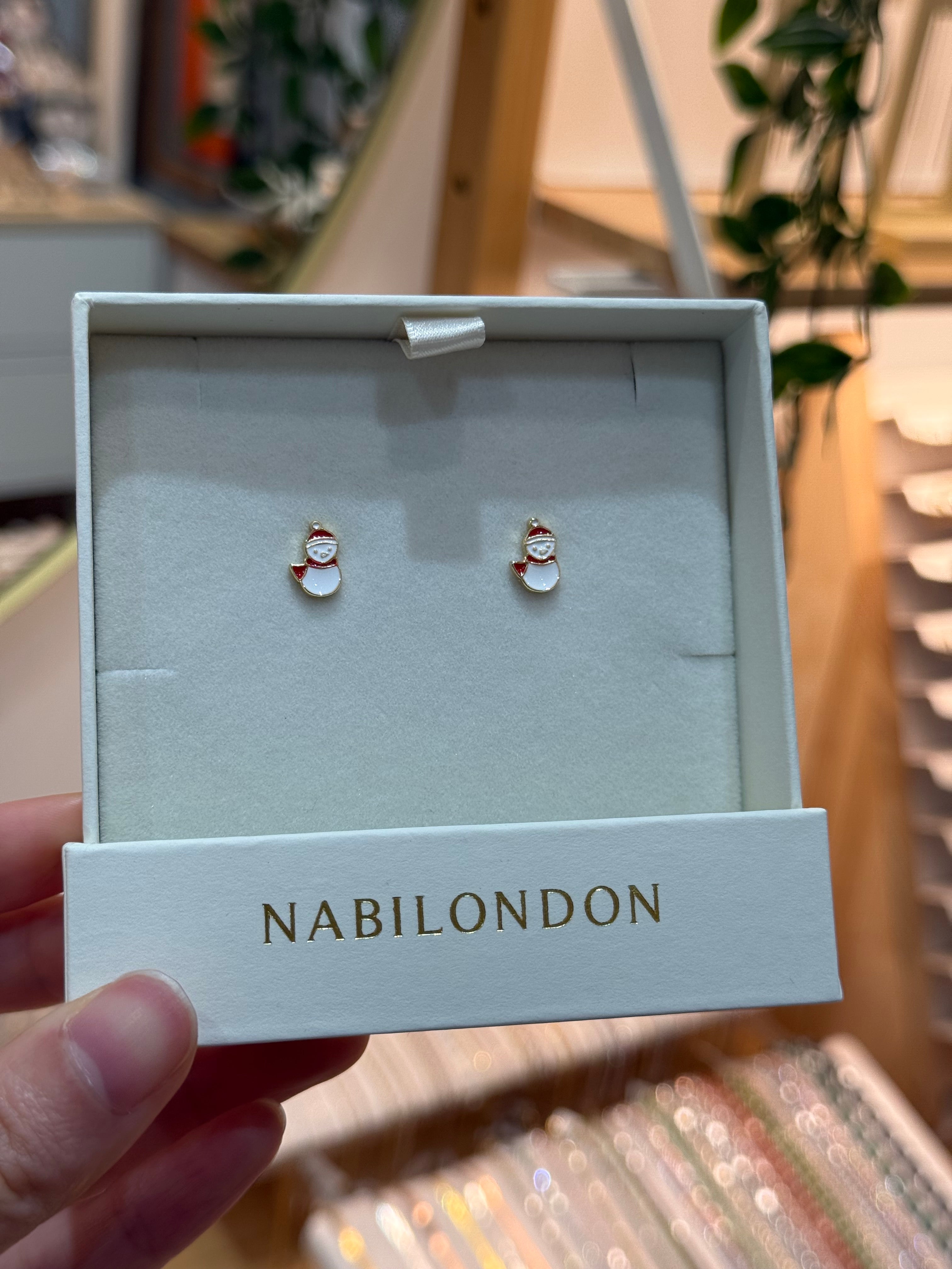 Christmas snowman earrings