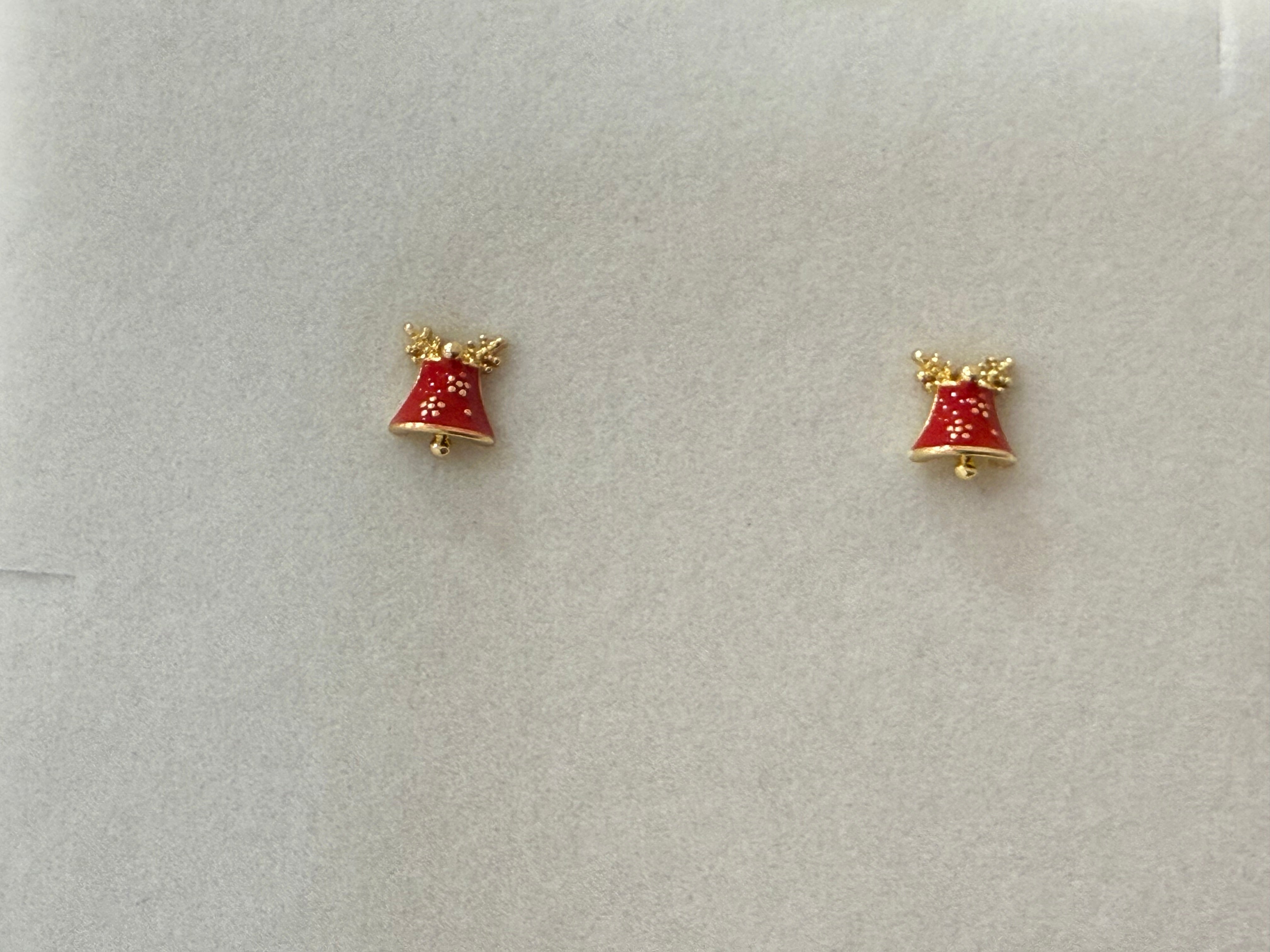 Christmas reindeer bell earrings