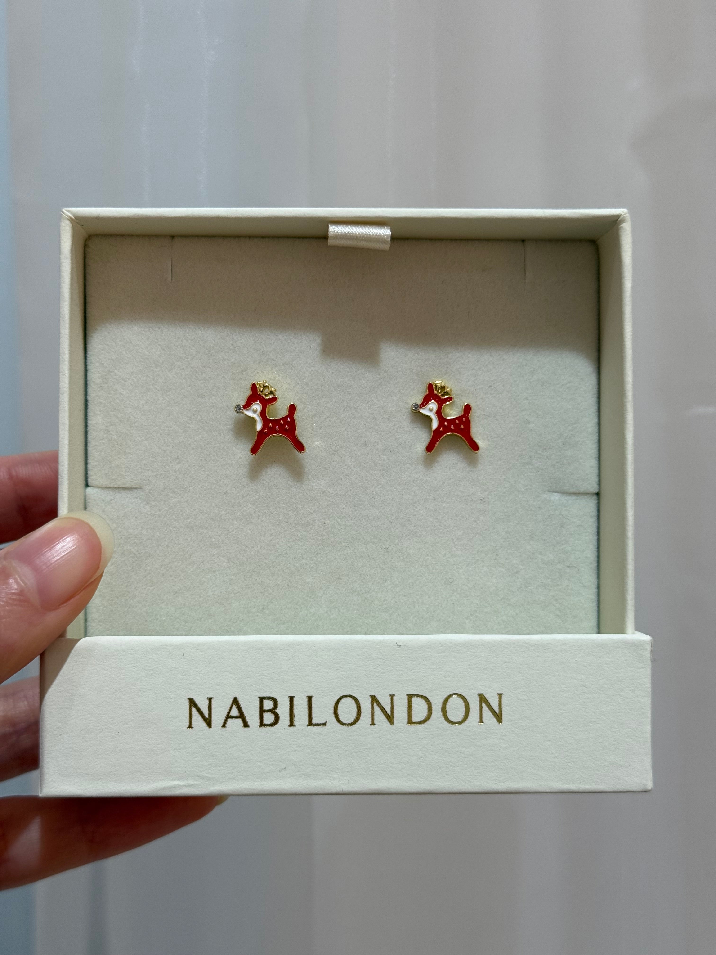 Christmas reindeer cubic earrings