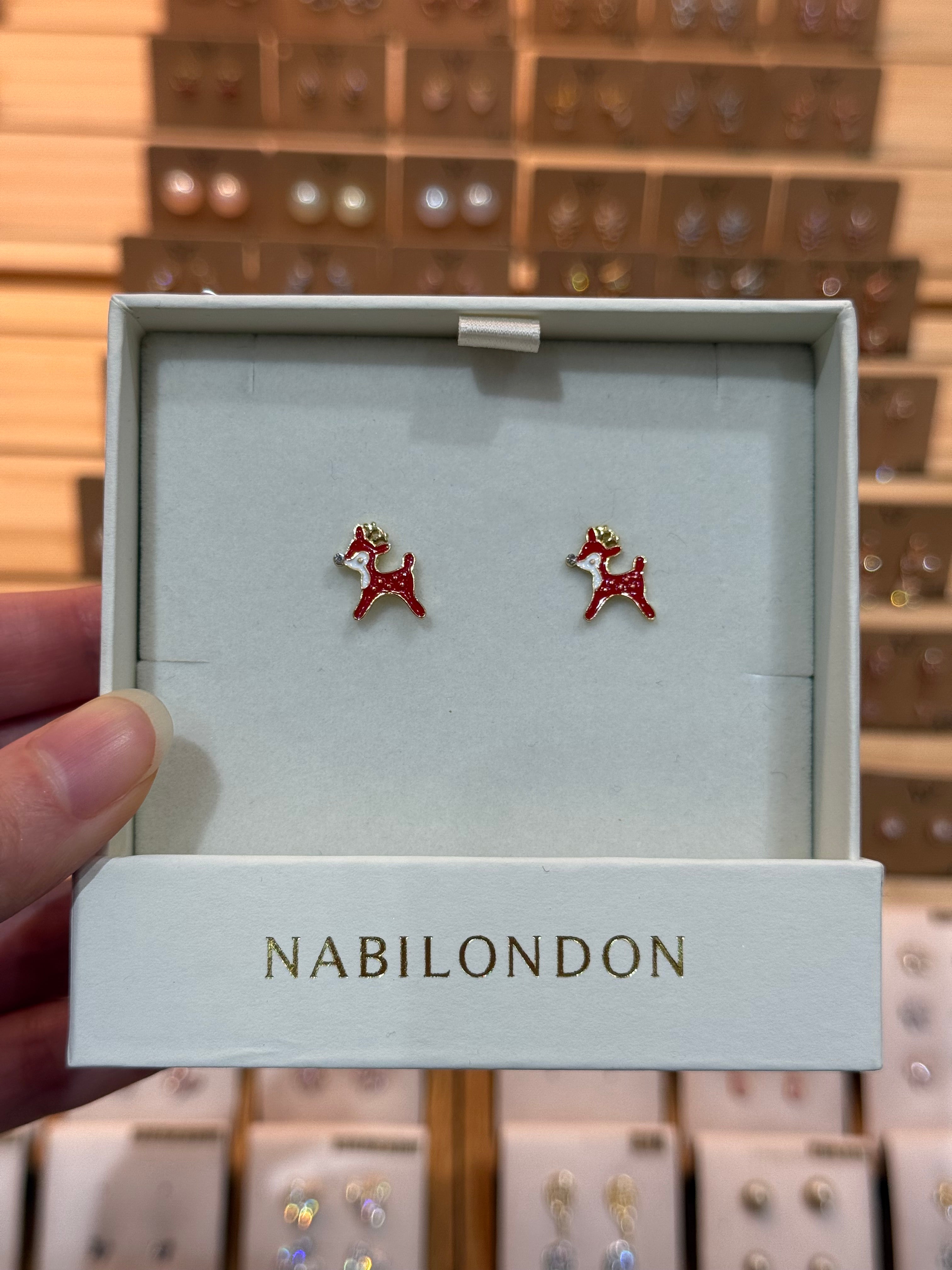 Christmas reindeer cubic earrings