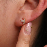 Crystal Butterfly Huggie Earring