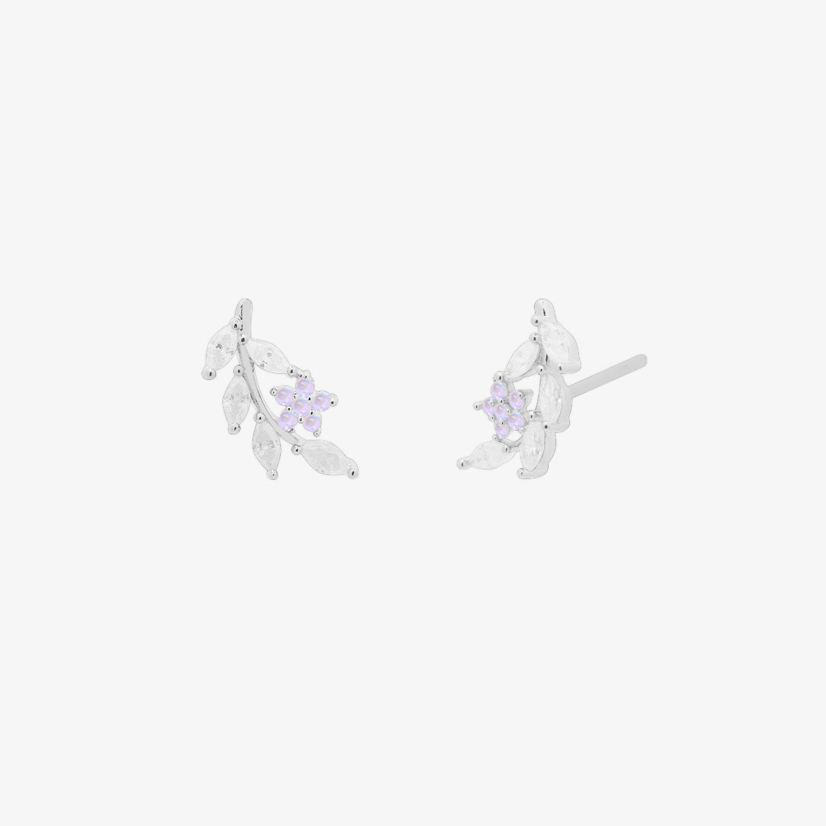 Moonstone flower branch earrings
