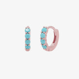 Turquoise Pave Huggie Earring