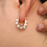 Chunky beans pearl earrings