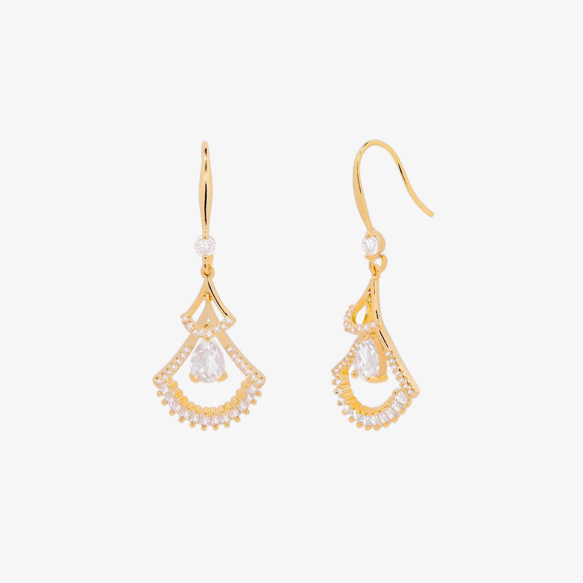 cubic hook drop earrings