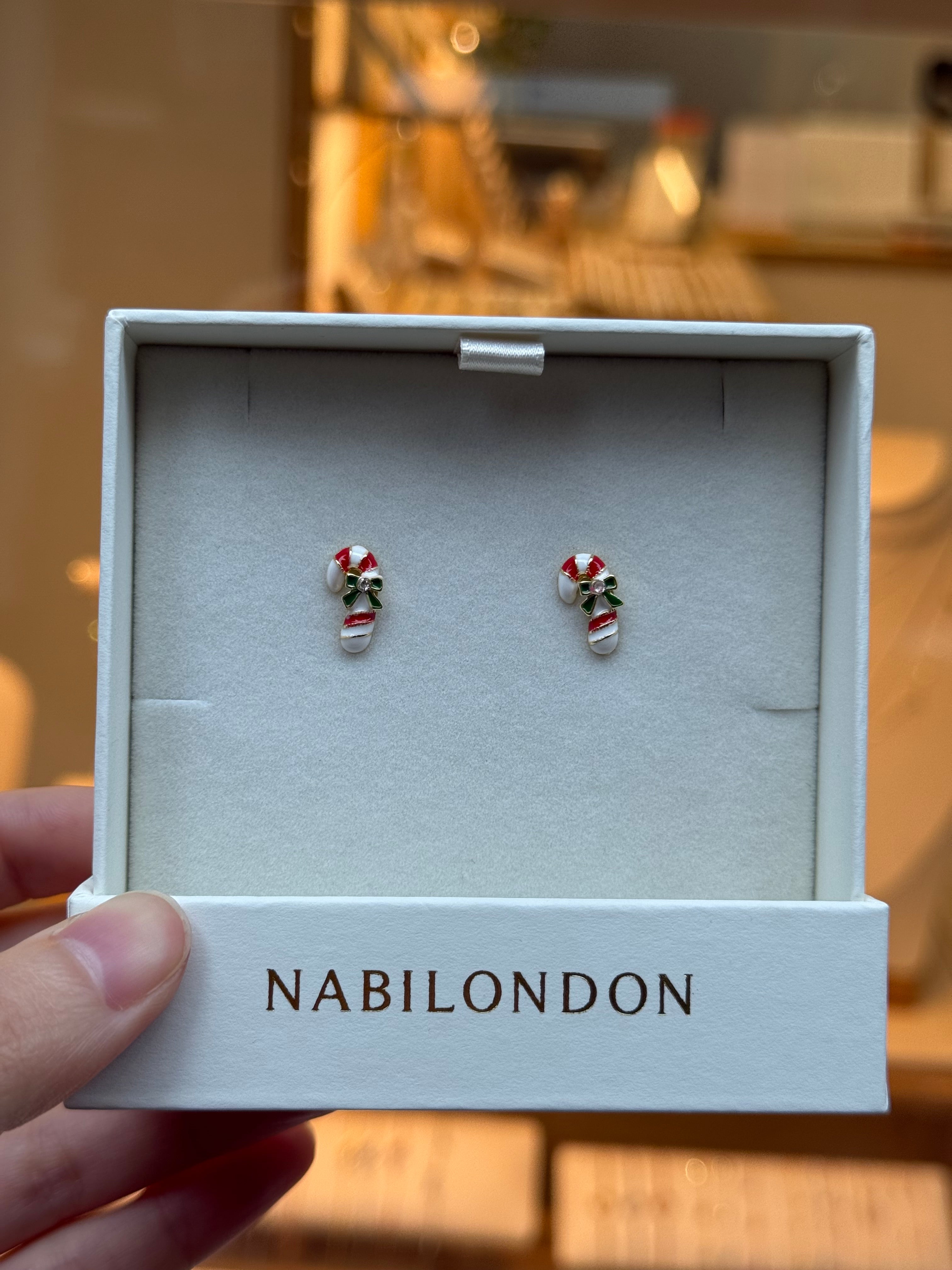 Christmas candy cane earrings