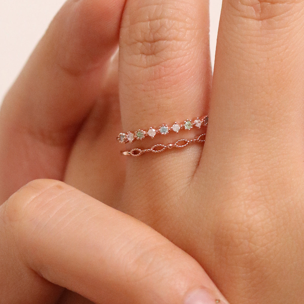 Peridot Cubic Layered Ring