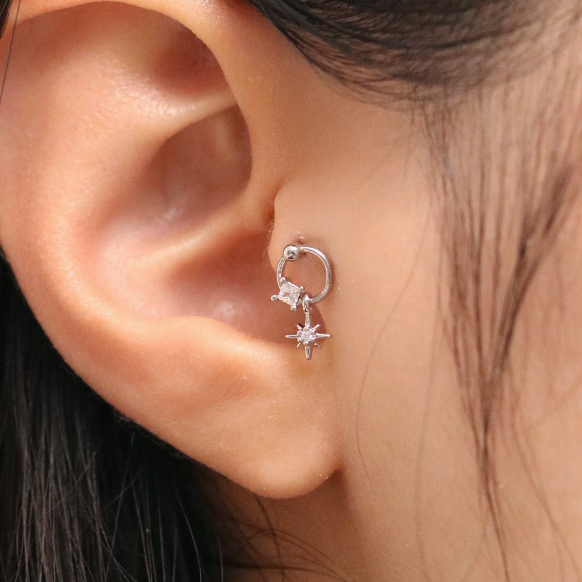 Sunny star drop piercing