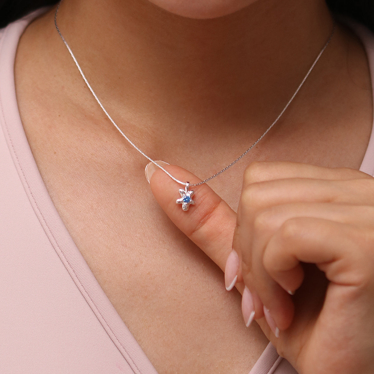 Blue star pendant necklace