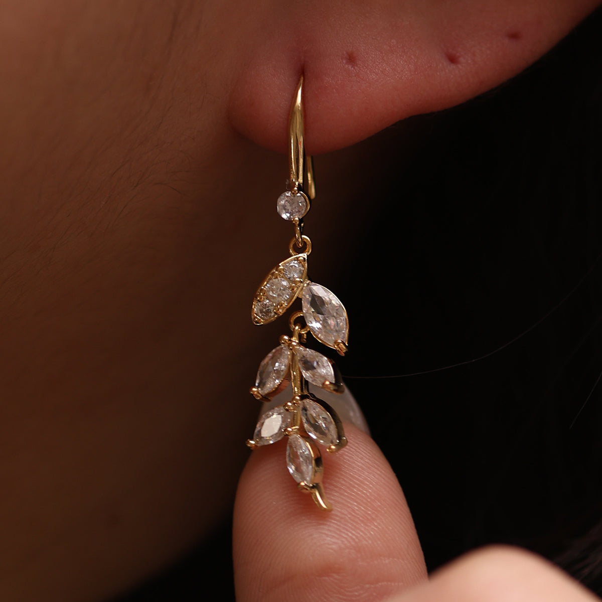 Vine drop hook earrings