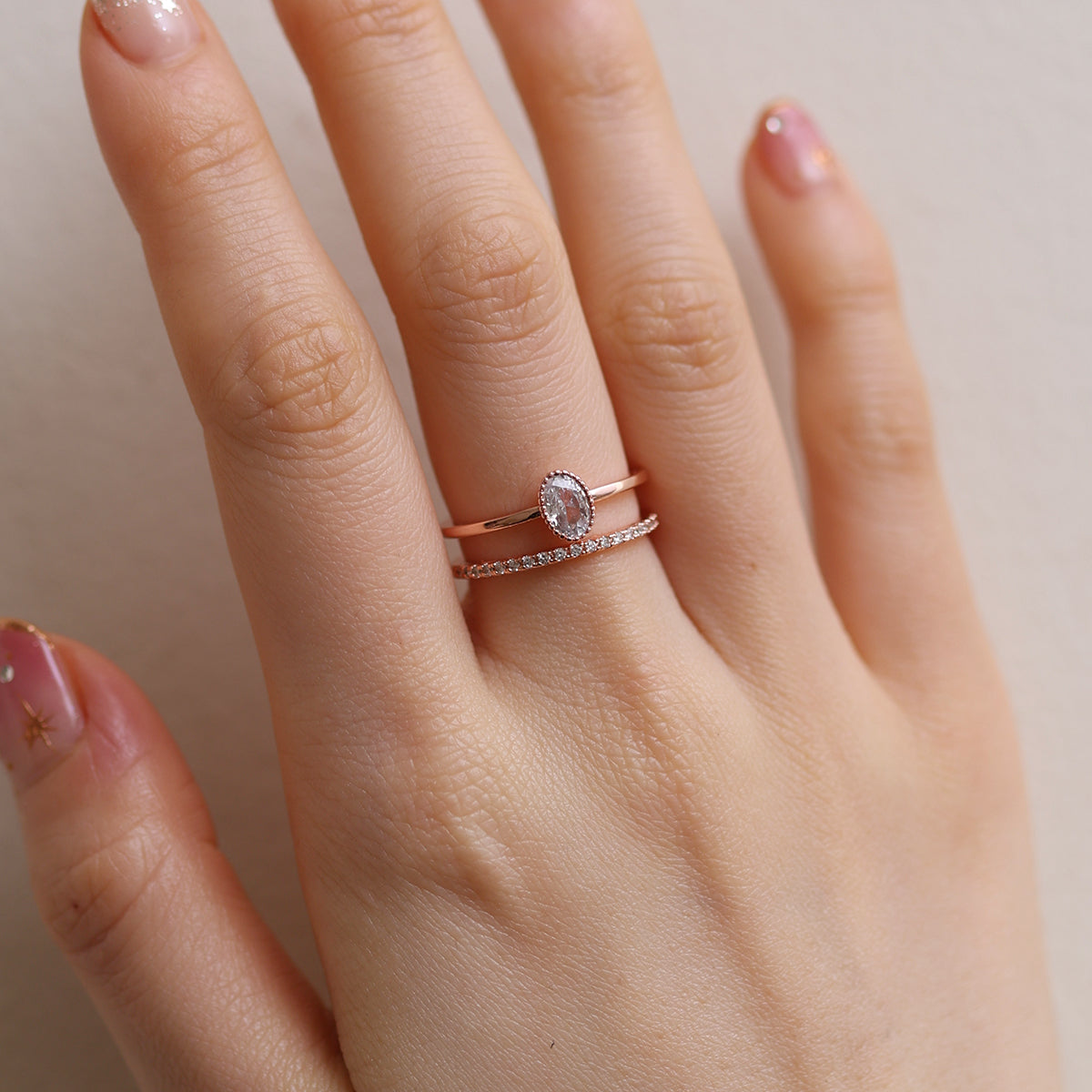 Double Sparkle Layered Ring