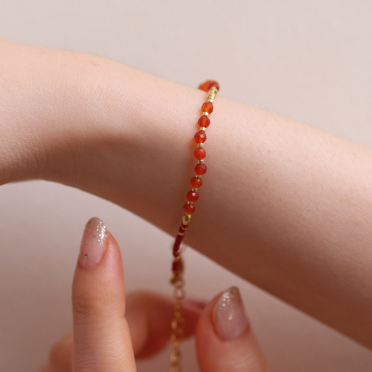 Carnelian beaded bracelet