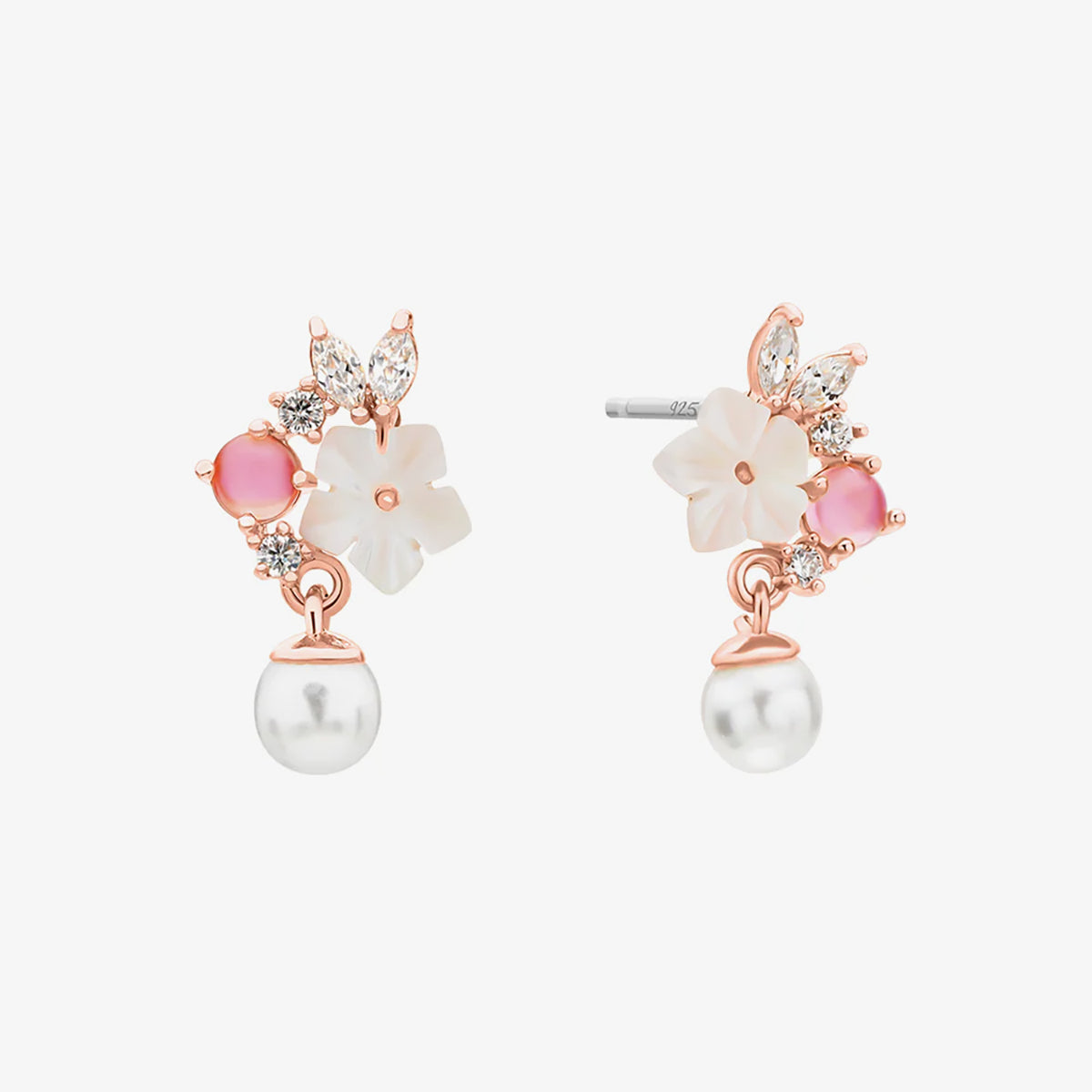 Lily rose quartz dangle earrings