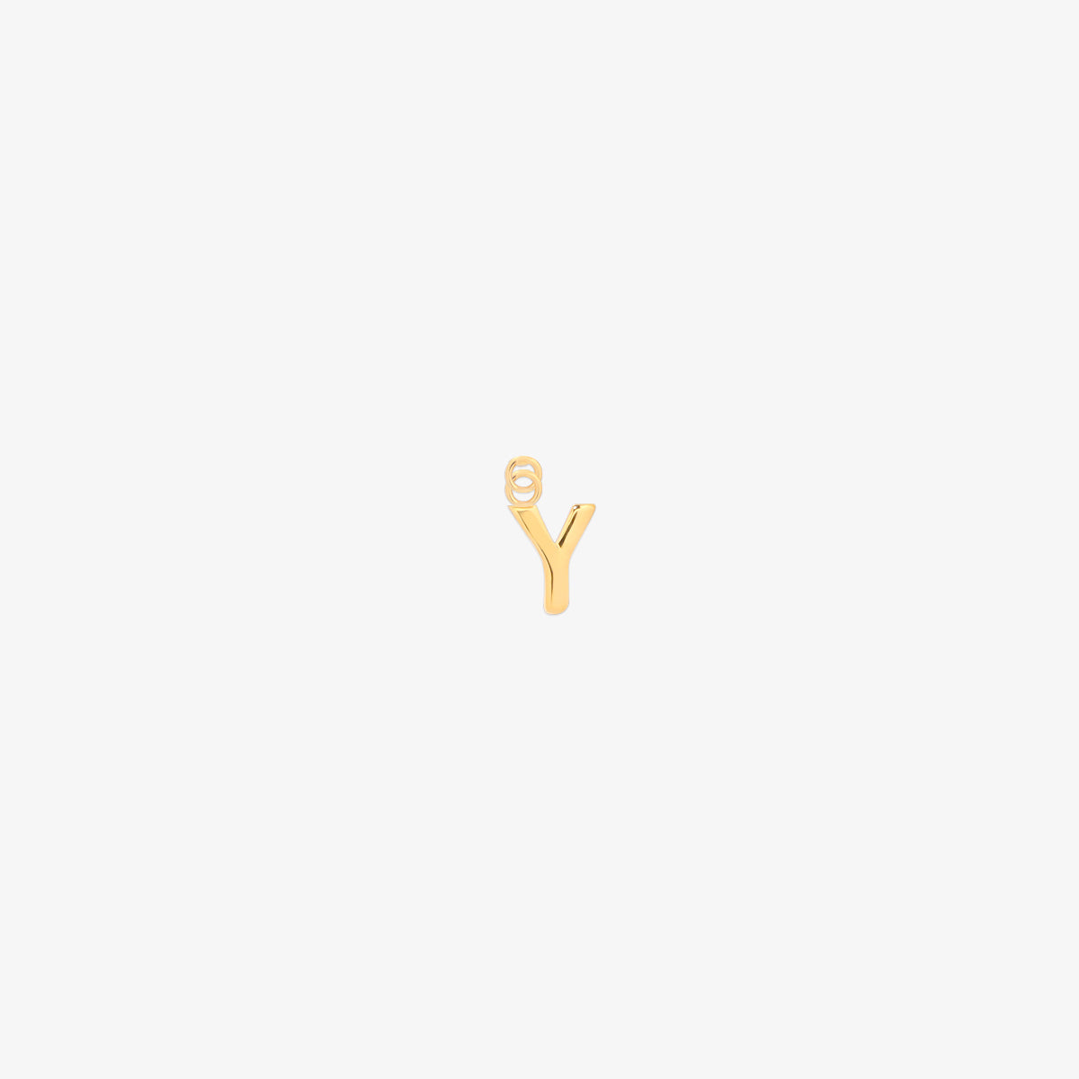 Classic gold initial pendant charm with a smooth, polished surface and elegant serif lettering.