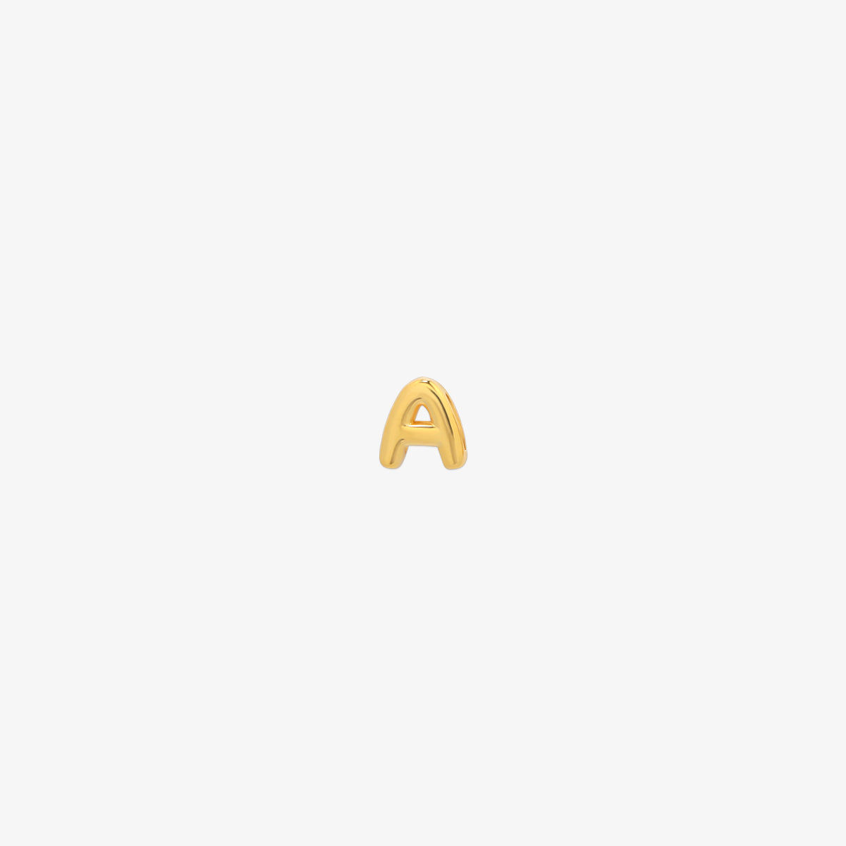 gold Bubble-style initial pendant charm with a playful, rounded font and smooth, polished finish.