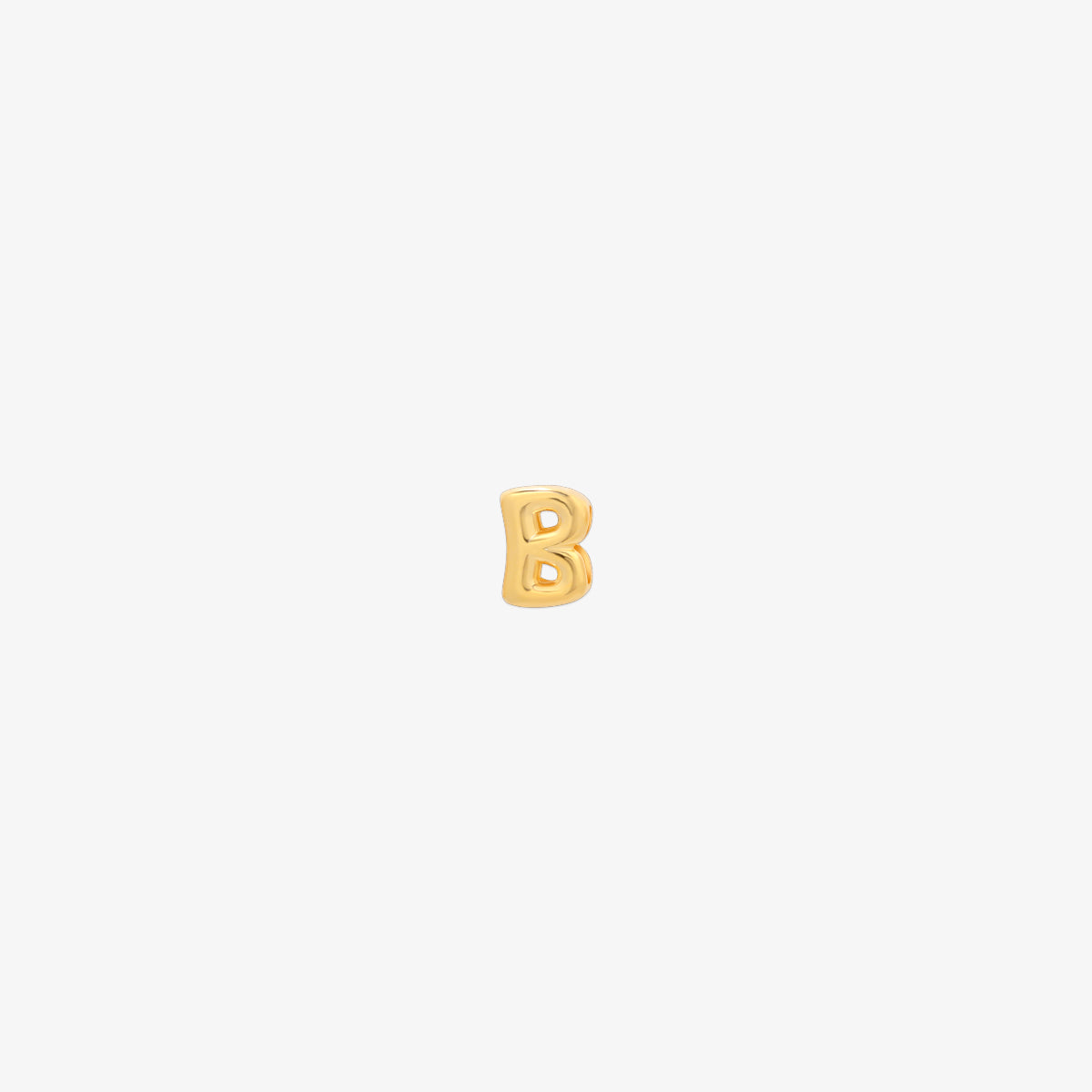 gold Bubble-style initial pendant charm with a playful, rounded font and smooth, polished finish.