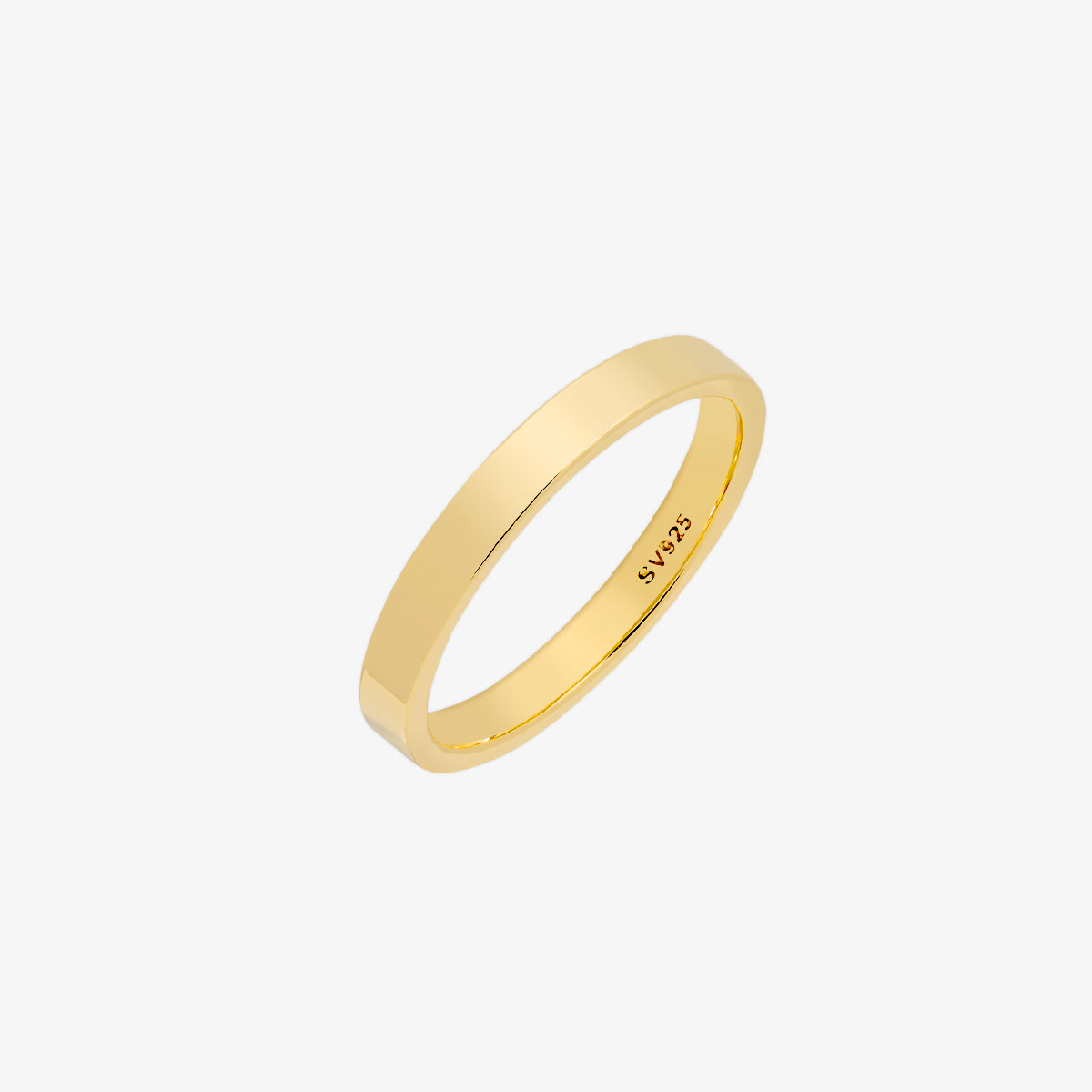 Bold square plain band ring