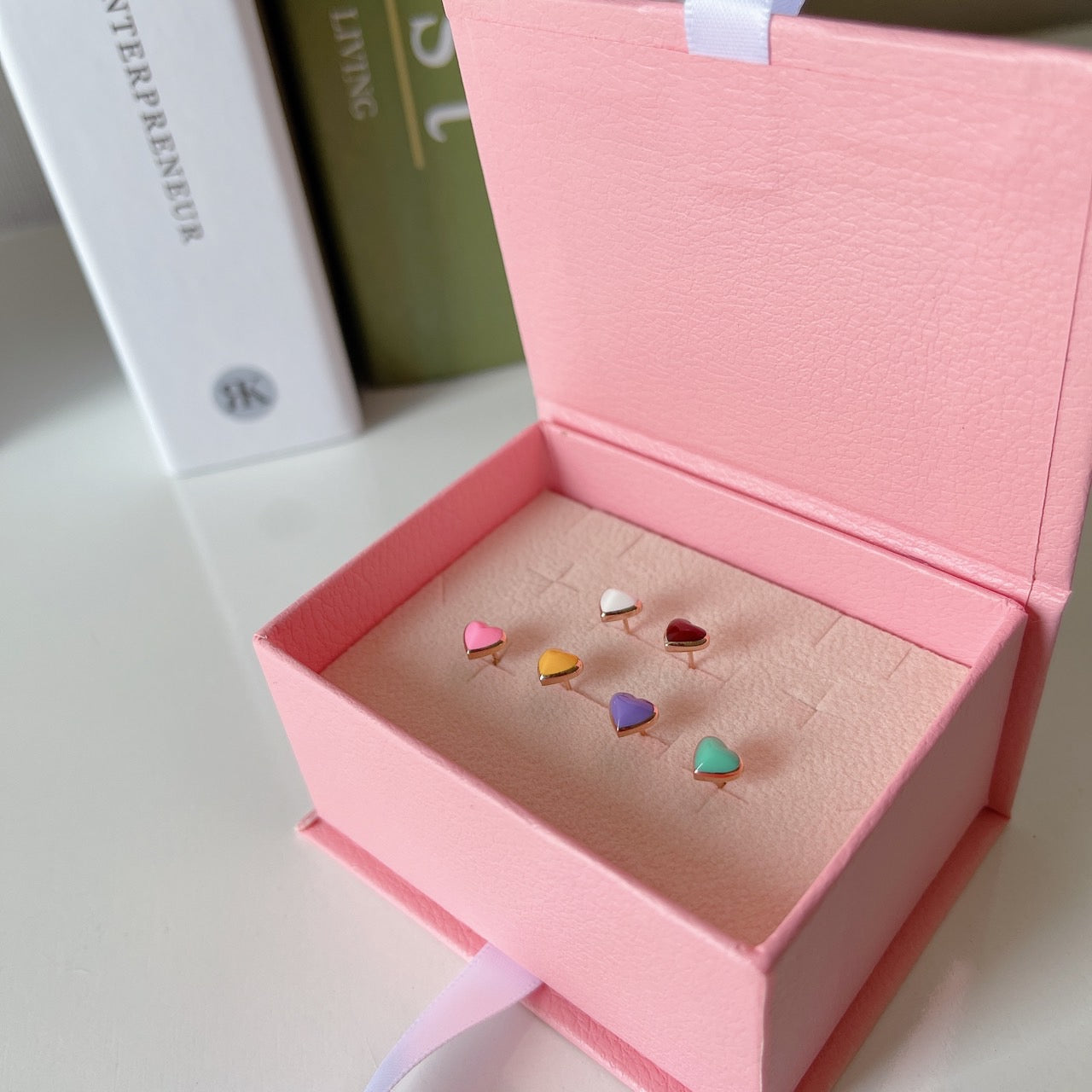 Epoxy heart earrings