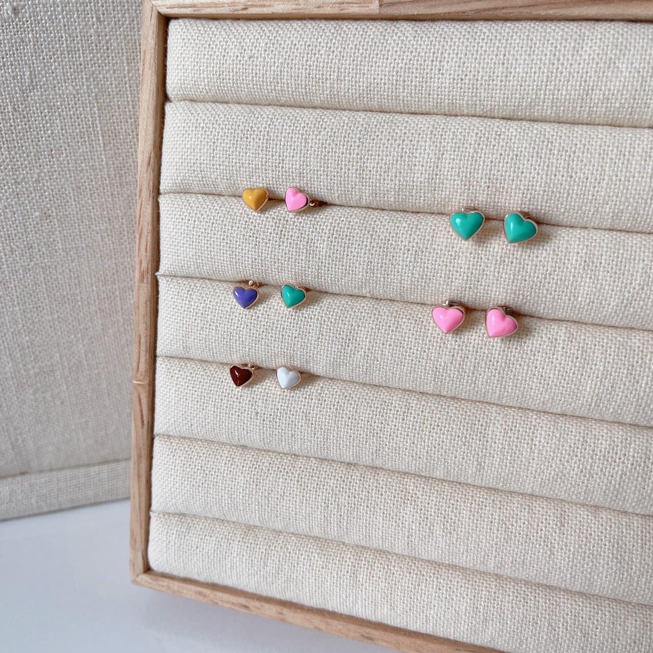 Epoxy heart earrings