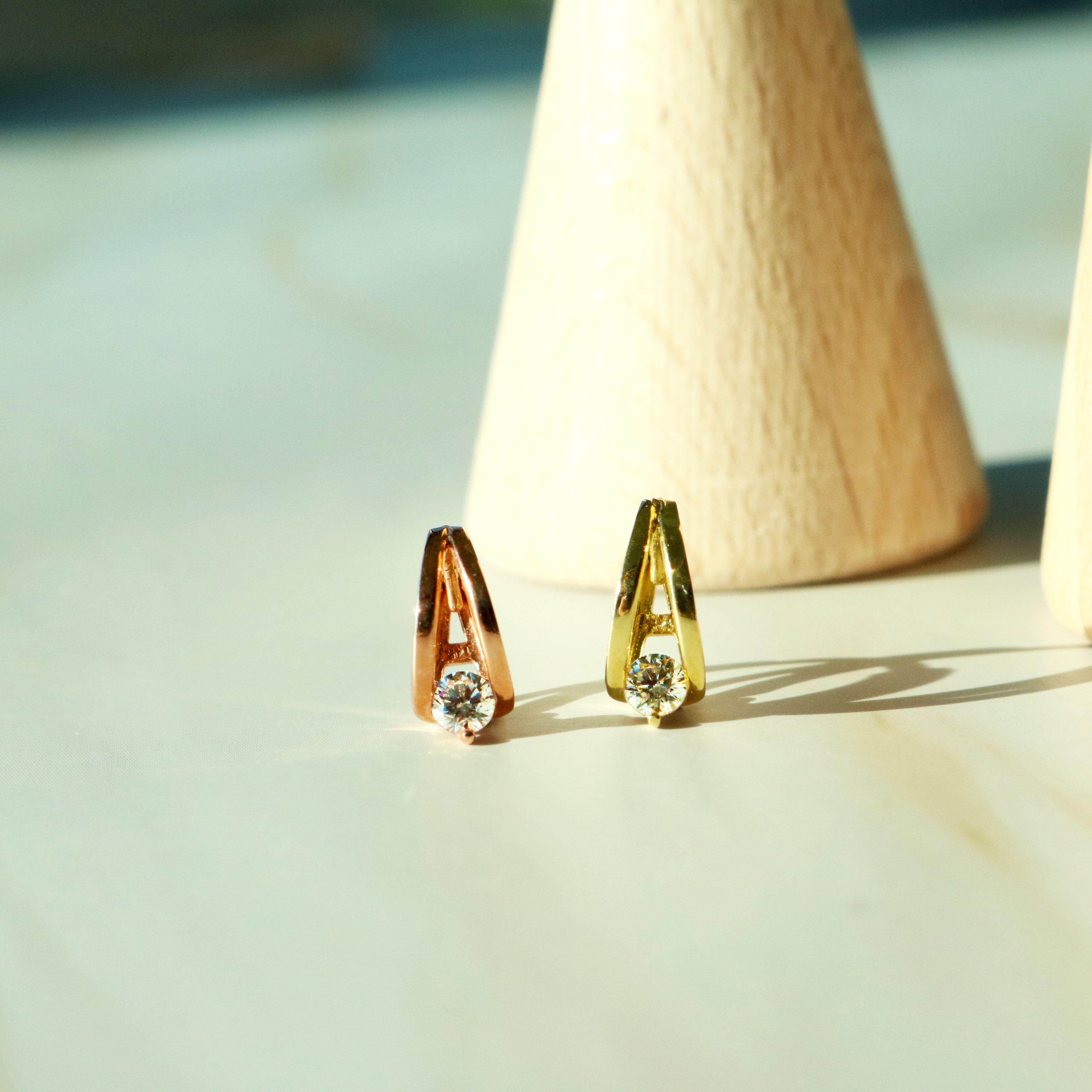 Cubic huggie earrings