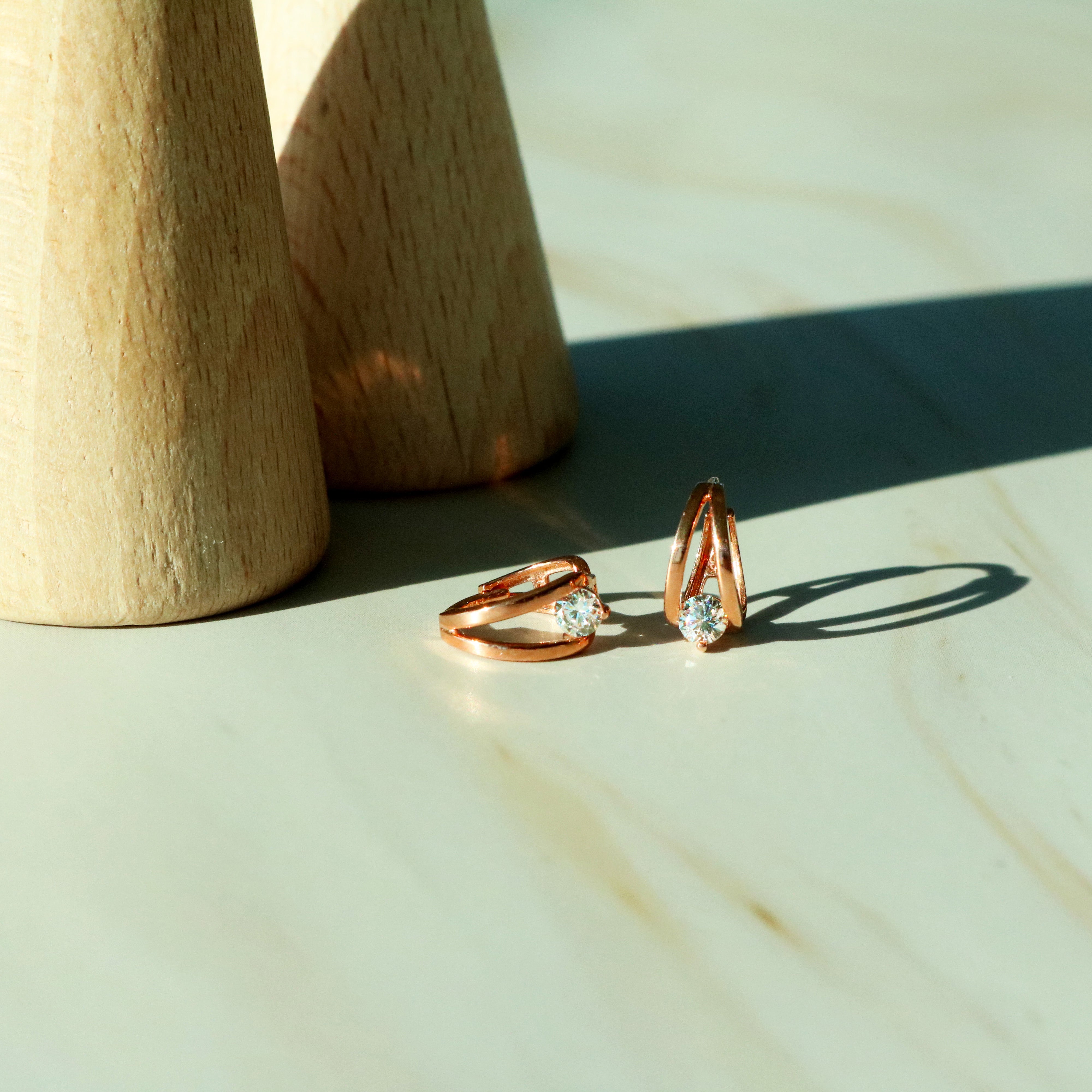 Cubic huggie earrings