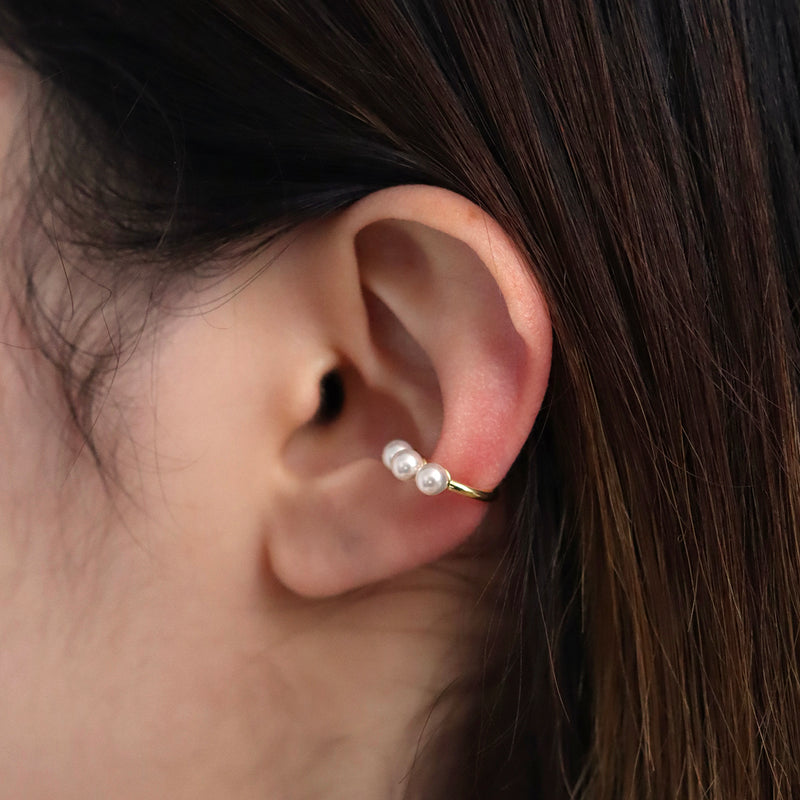 Triple Pearls Ear Cuff
