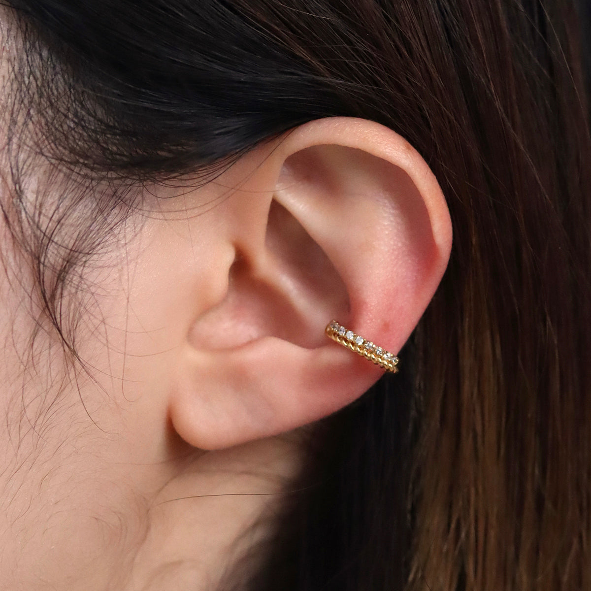 Simple Line Sparkle Ear Cuff