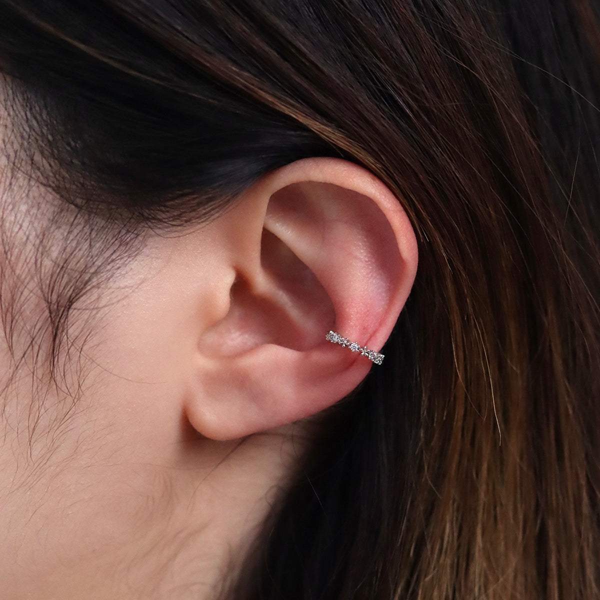 Flower Cubic Ear Cuff