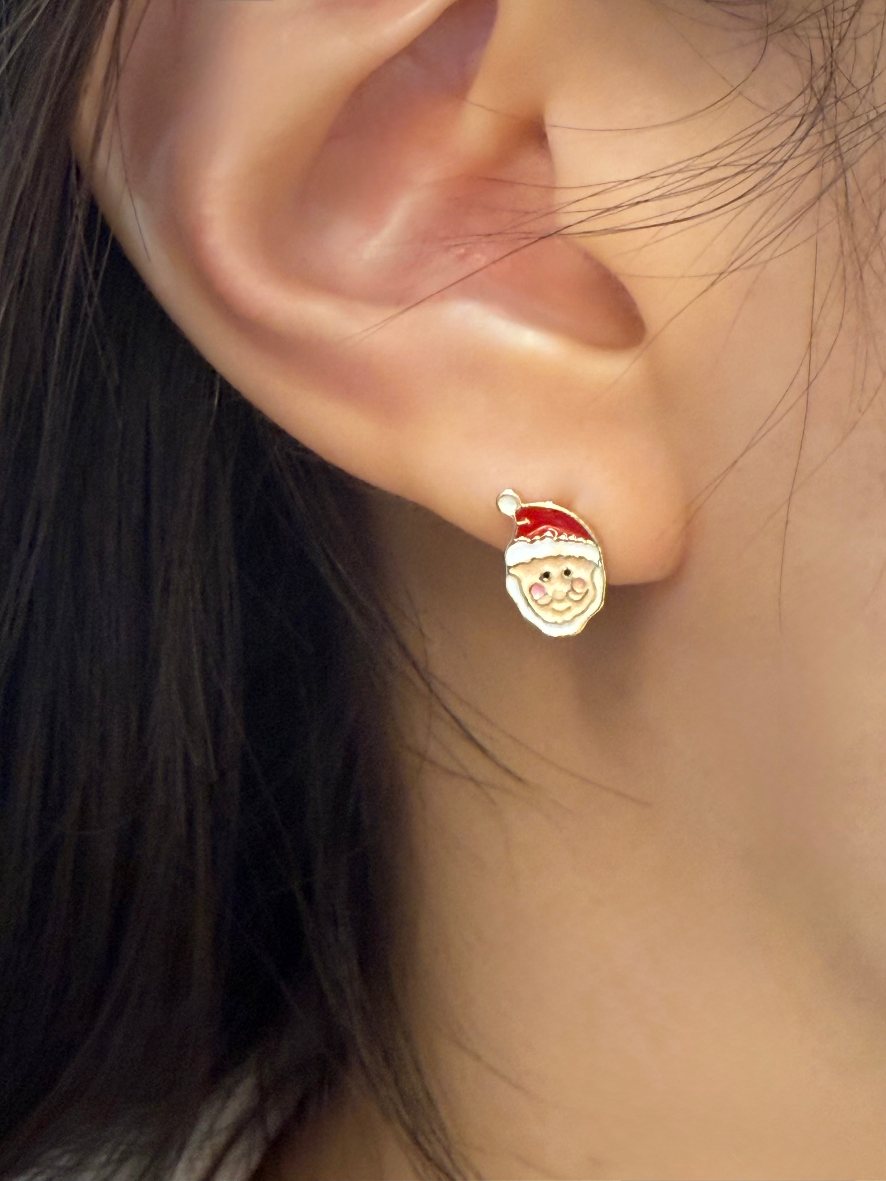 Christmas santa claus earrings
