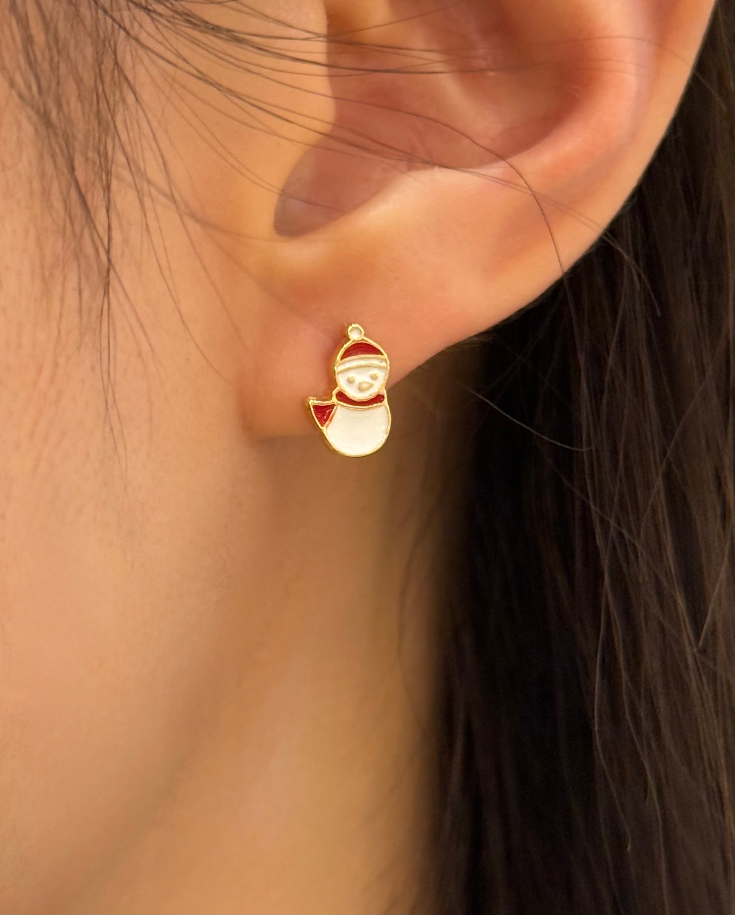 Christmas snowman earrings