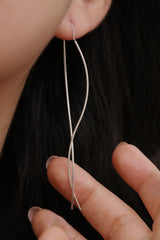 Flow drop long threader earrings