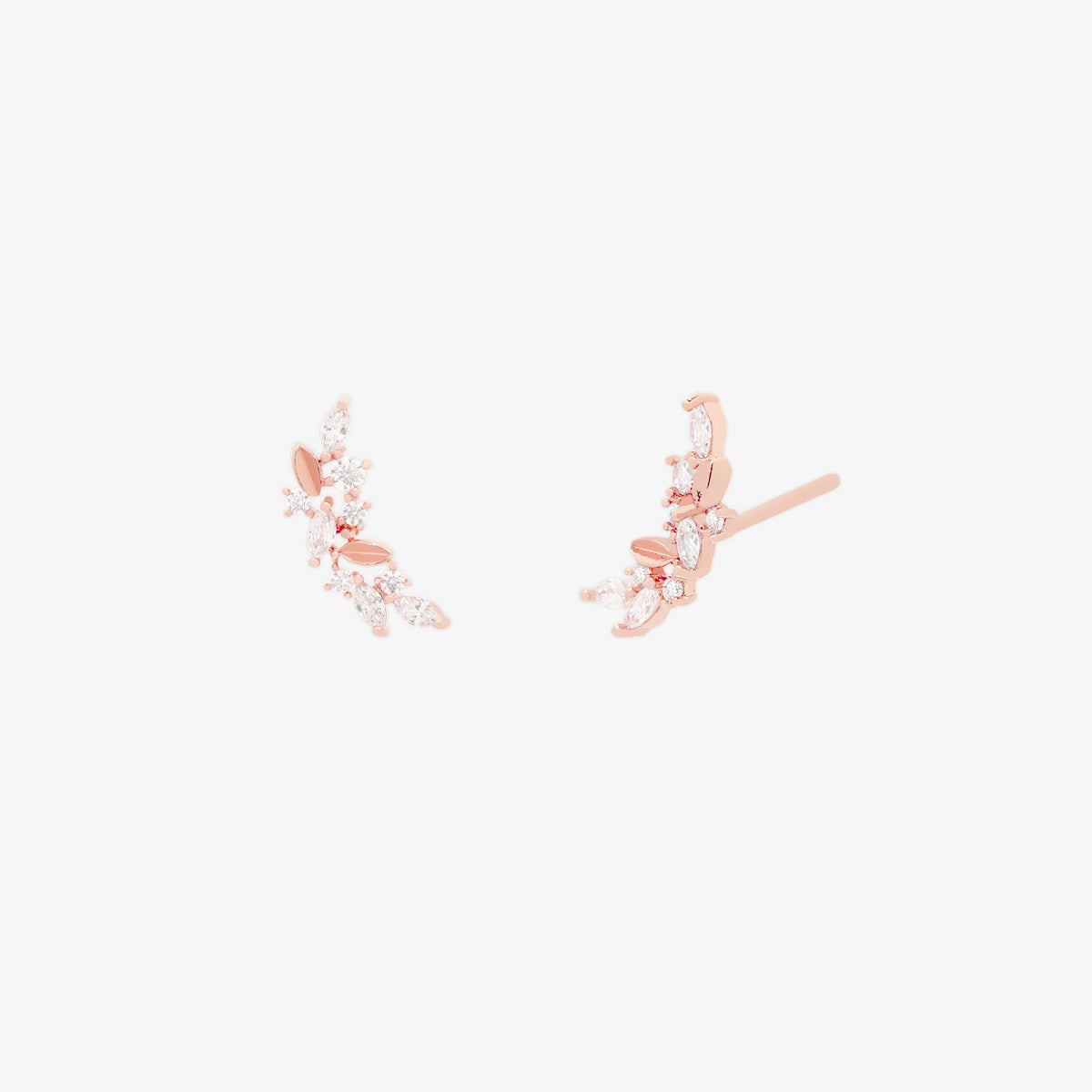 Curved cubic leaves earrings