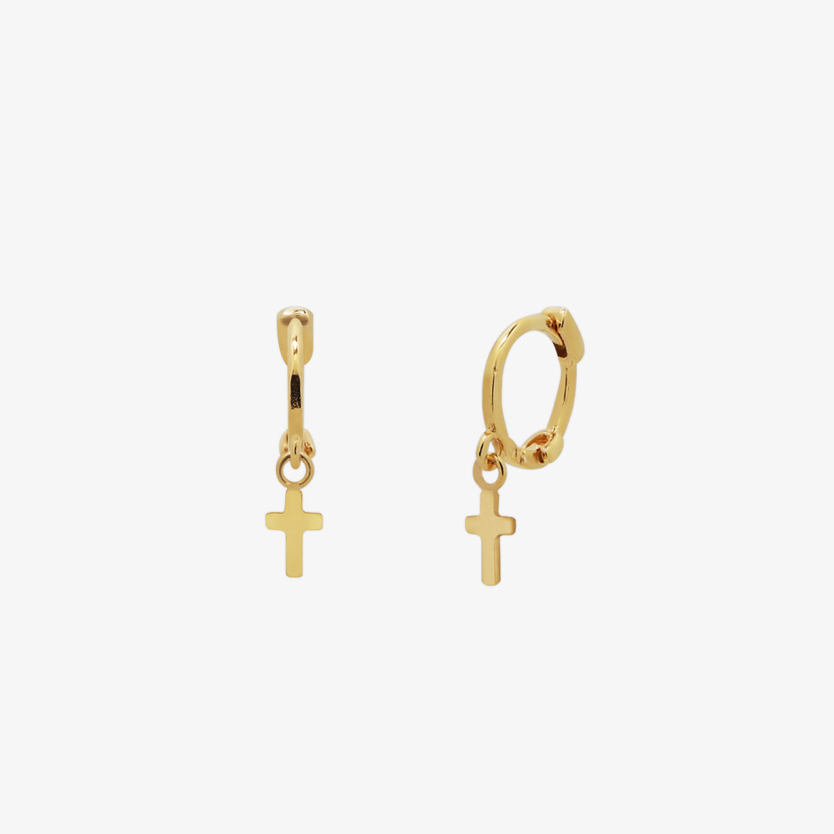 Cross Charm Huggie Earring