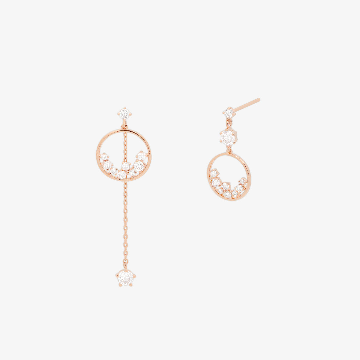 Circle cubic bunch earrings