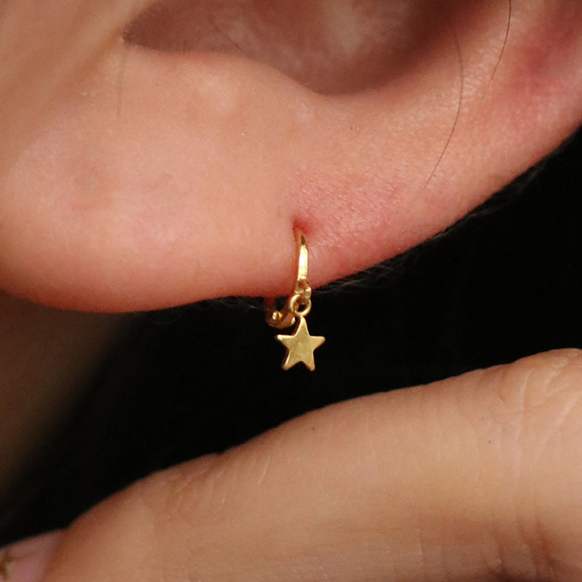 Star Charm Huggie Earring