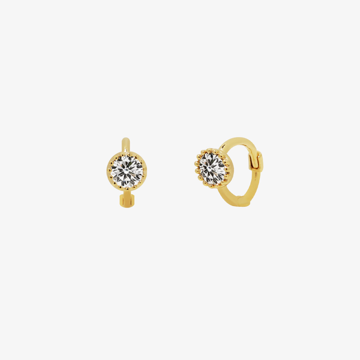 Circle Cubic Huggie Earring