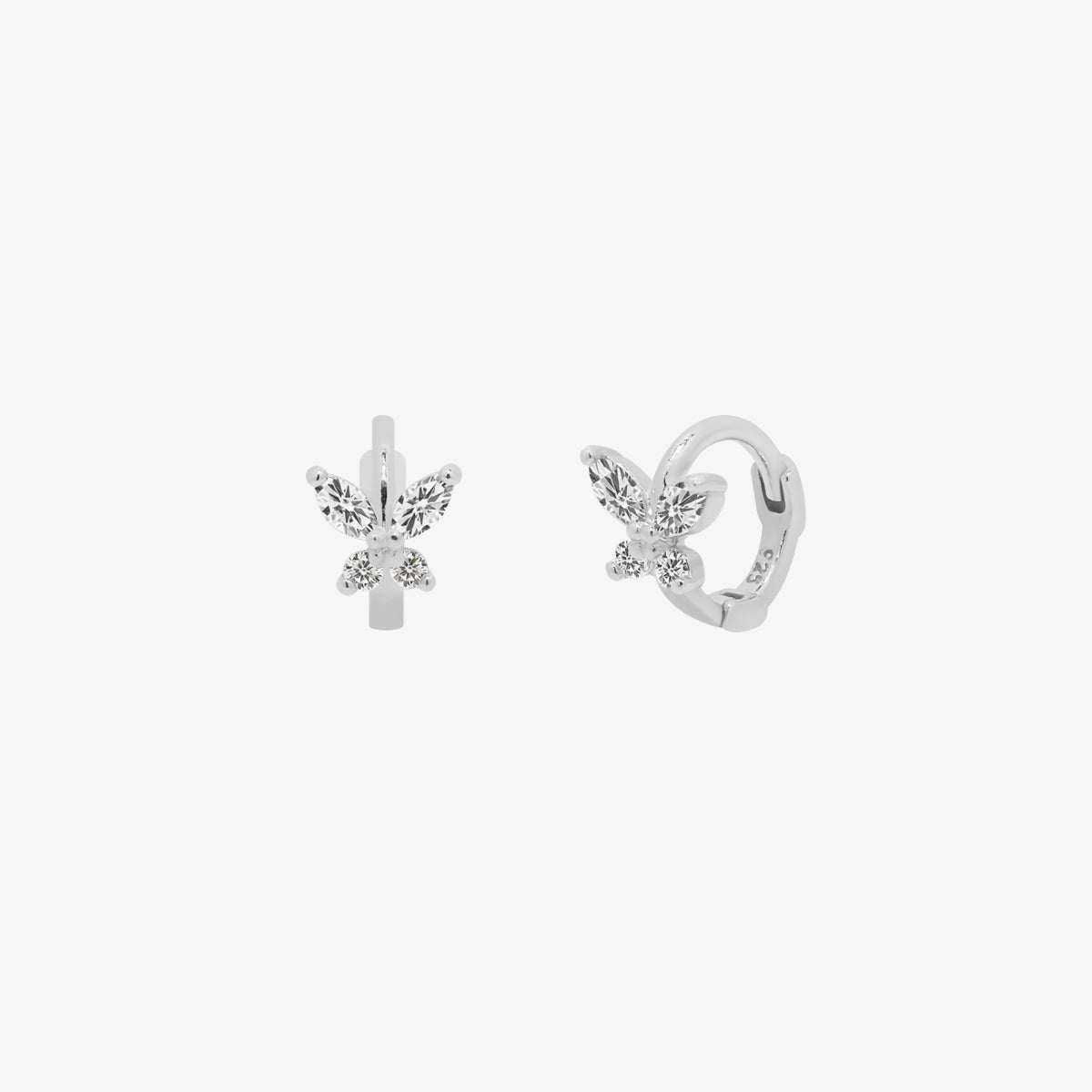 Cubic butterfly huggie earring