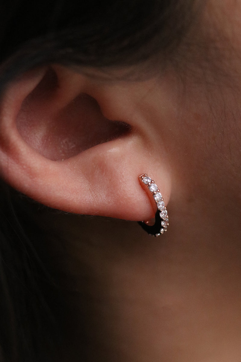 Claw pave huggie earrings