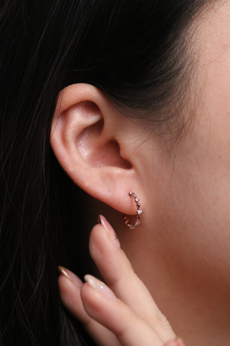 Cubic hoop earrings