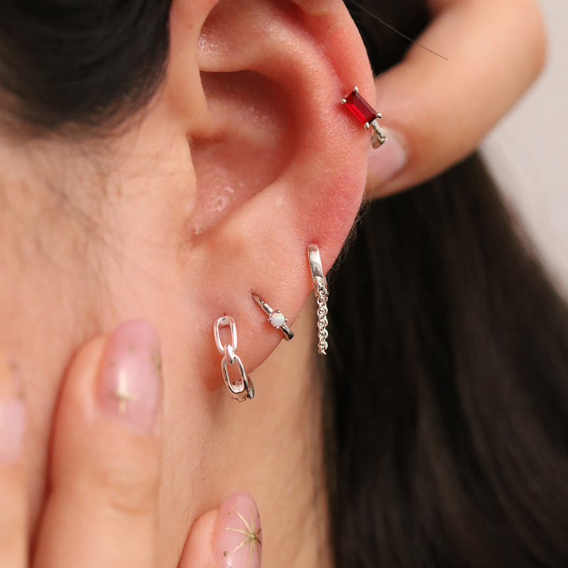 Chain huggie earrings