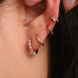 Cubic bunch huggie earrings