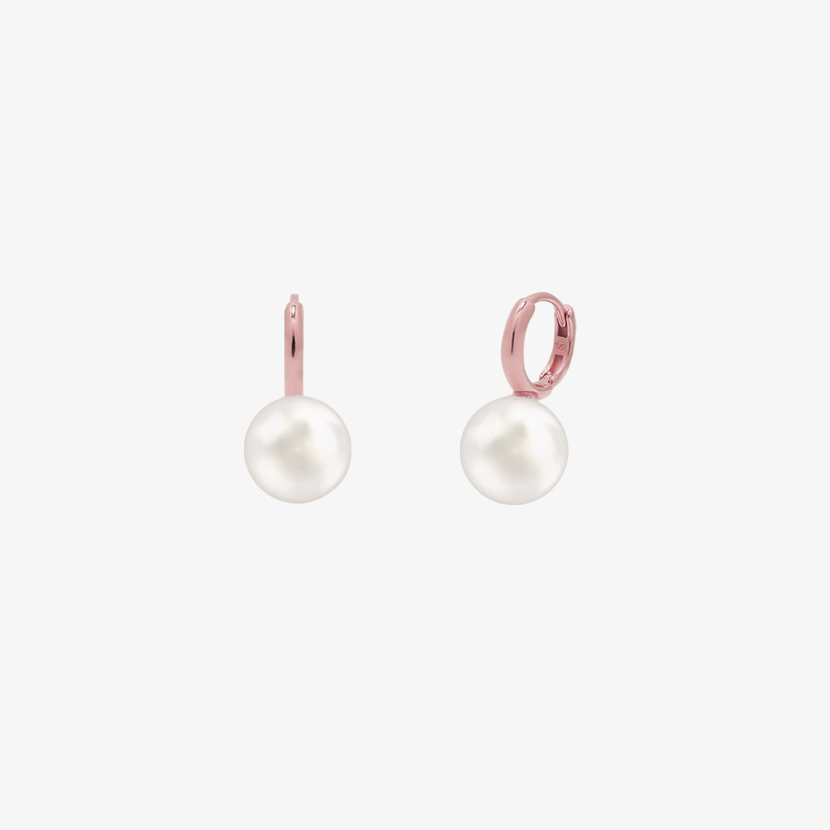 Pearl drop huggie earrings