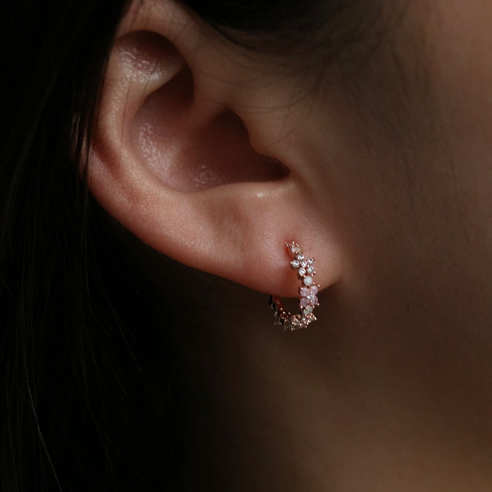 Rose Quartz Flower Set in Rose Gold