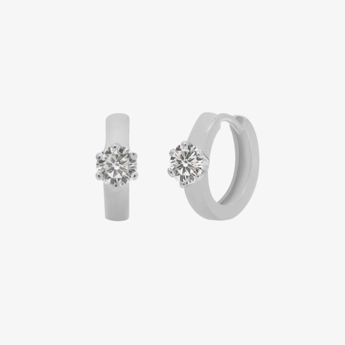 Chunky single cubic huggie earrings