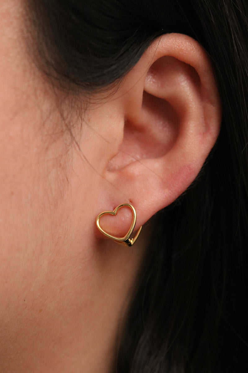 Heart silhouette huggie earrings