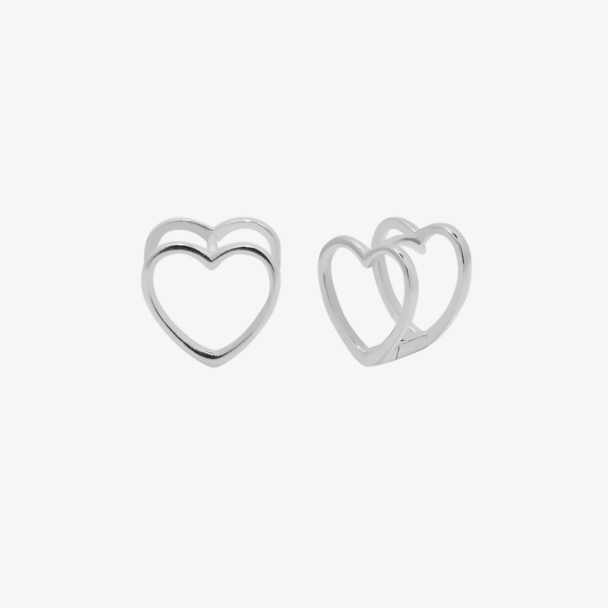 Heart silhouette huggie earrings