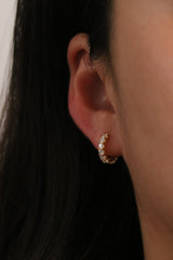Chunky pave huggie earrings