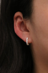 Chunky pave huggie earrings