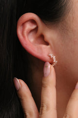 Baguette pave huggie earrings
